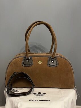 BNWT Limited Edition Adidas X Wales Bonner Brown Suede Bowling Bag